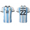 Herren Fußballbekleidung Argentinien Lautaro Martinez #22 Heimtrikot WM 2022 Kurzarm